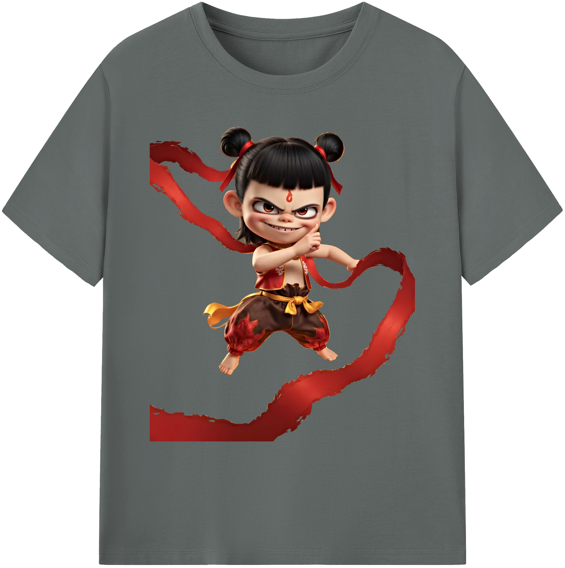 （画像用） Ne Zha 2 ナタ 魔童の大暴れ 綿100％ メンズ半袖Tシャツ｜肌触りやわらか＆通気性